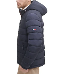 Tommy Hilfiger Men's Sherpa Lined Hooded Quilted Puffer Jacket