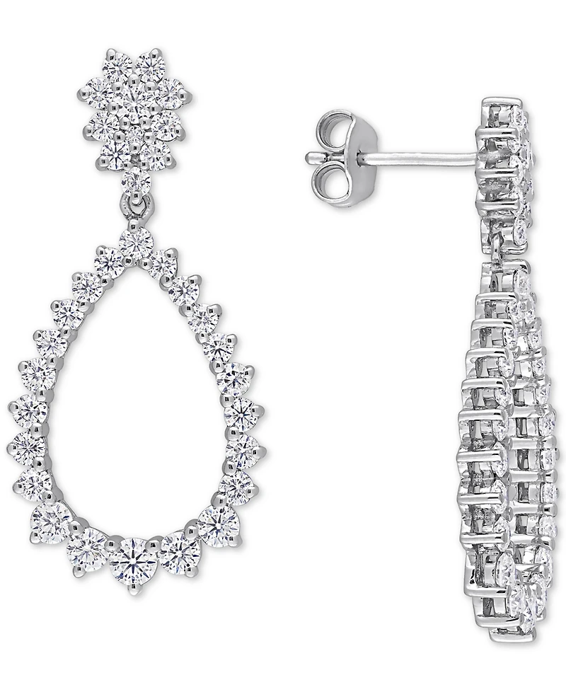 Lab-Grown Moissanite Open Teardrop Drop Earrings (2-1/5 ct. t.w.) in Sterling Silver