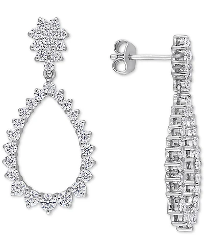 Lab-Grown Moissanite Open Teardrop Drop Earrings (2-1/5 ct. t.w.) in Sterling Silver