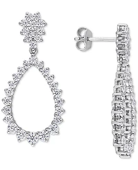 Lab-Grown Moissanite Open Teardrop Drop Earrings (2-1/5 ct. t.w.) in Sterling Silver