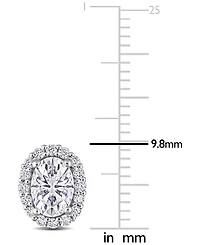 Lab-Created Moissanite Oval Halo Stud Earrings (2-1/3 ct. t.w.) in Sterling Silver