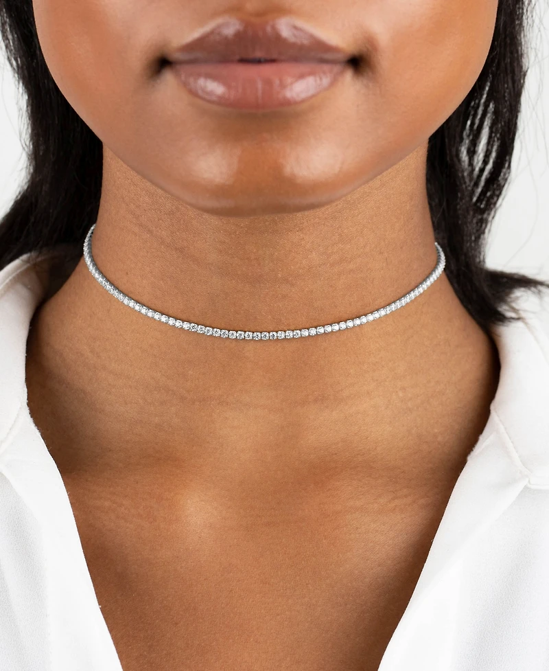 Thin Tennis Choker in 14k Gold Plated Over Sterling Silver
