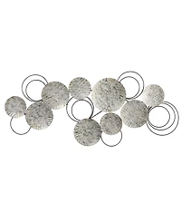 Galvanized Embossed Discs Wall Art Decor, 4.5' x 2'