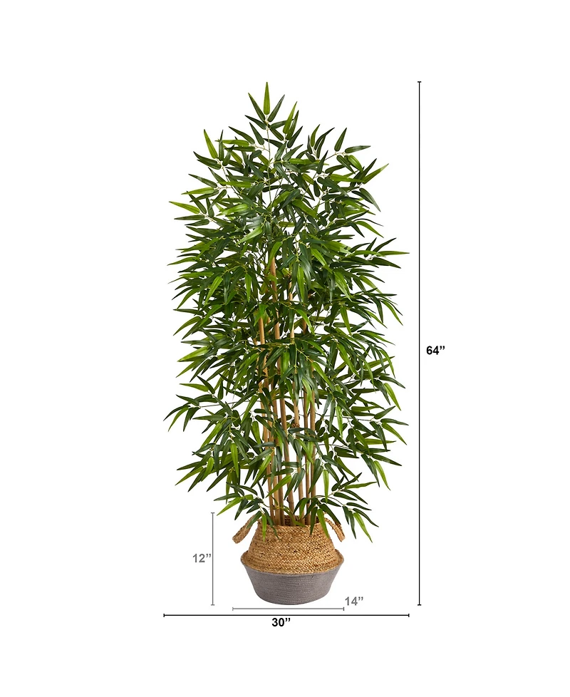 64" Artificial Tree with Natural Trunks in Boho Chic Planter