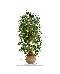 64" Artificial Tree with Natural Trunks in Boho Chic Planter