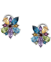 Effy Multi-Gemstone Flower Stud Earrings (6-1/20 ct. t.w.) in Sterling Silver