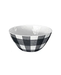 Abode Homewares Vintage-Like Black Buffalo Check Melamine Bowls, Set of 6