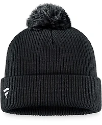 Men's Black Boston Bruins Core Primary Logo Cuffed Knit Hat with Pom