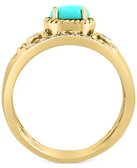 Effy Turquoise & Diamond (1/6 ct. t.w.) Multirow Ring in 14k Gold