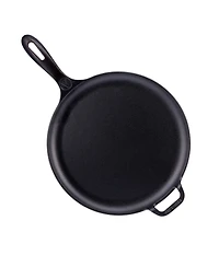 Victoria 12" Comal with Long Handle and Helper Handle, Seasoned