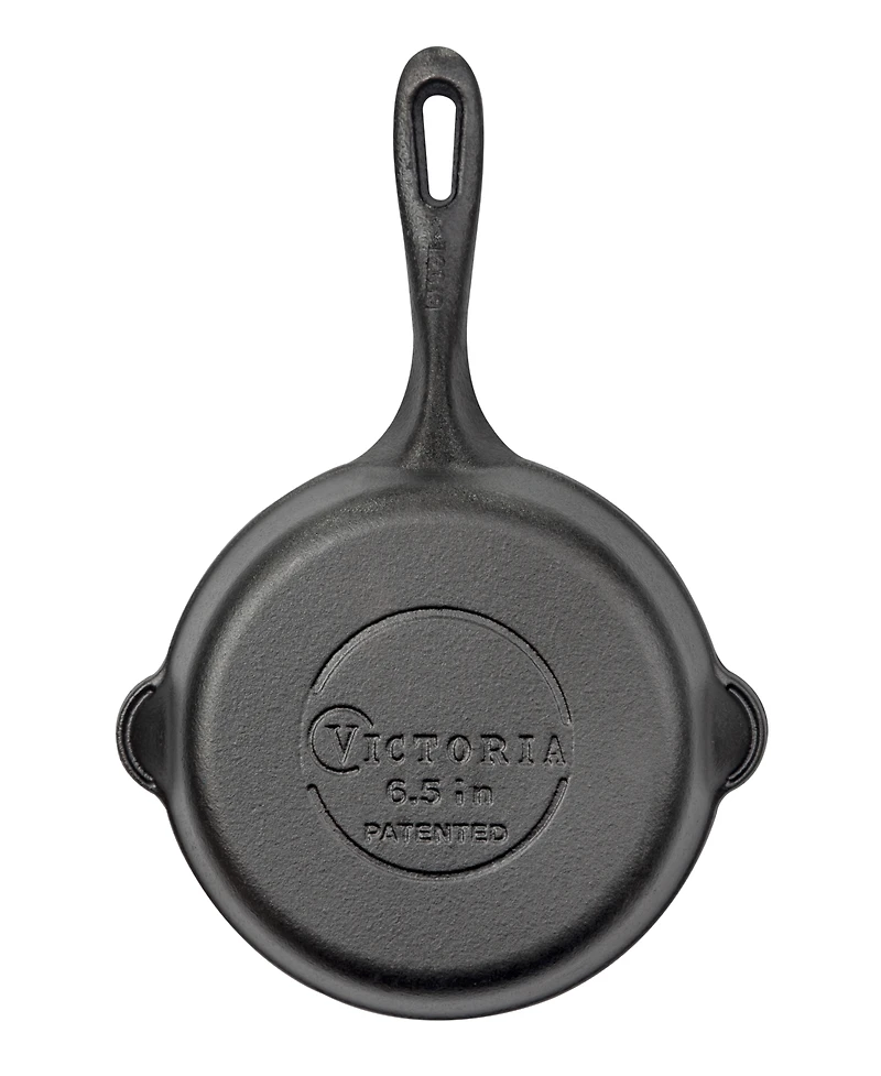 Victoria 6.5 Inch Mini Cast Iron Skillet. Small Frying Pan Seasoned