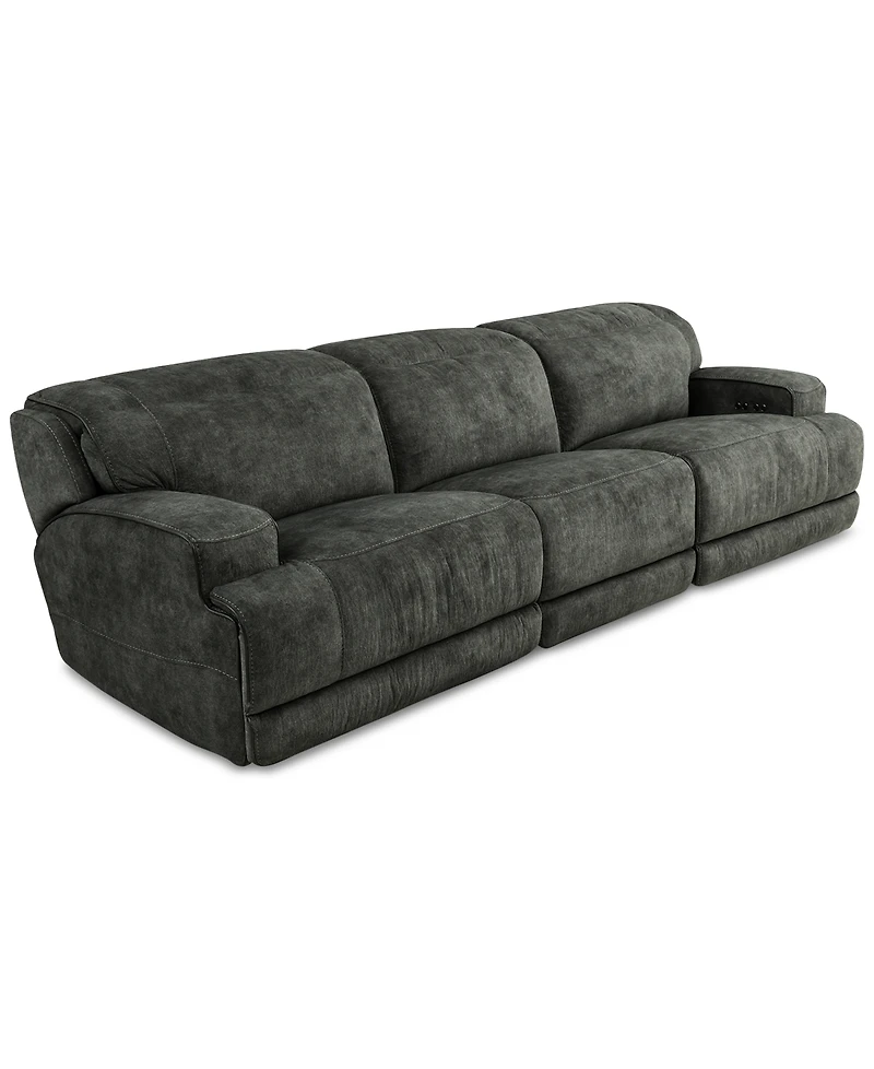 Sebaston -Pc. Fabric Sofa with 2 Power Motion Recliners
