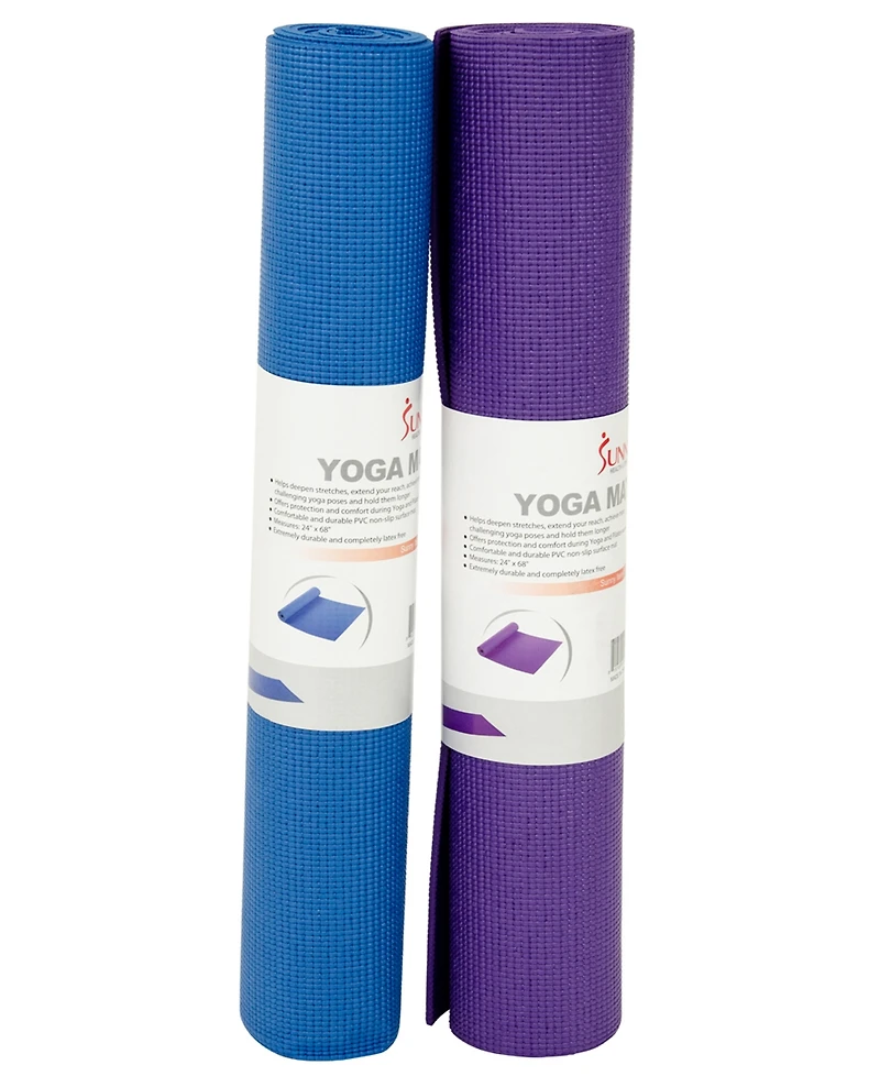 Sunny Health & Fitness Durable Tear-Resistant Yoga Mat, Blue