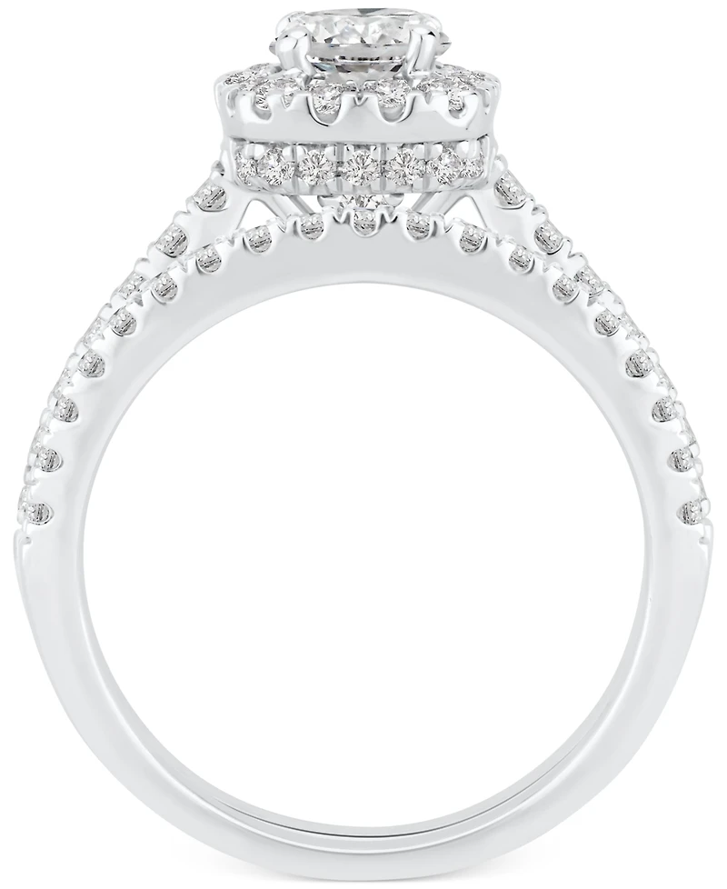 Diamond Halo Bridal Set (1-1/2 ct. t.w.) in 14k White Gold