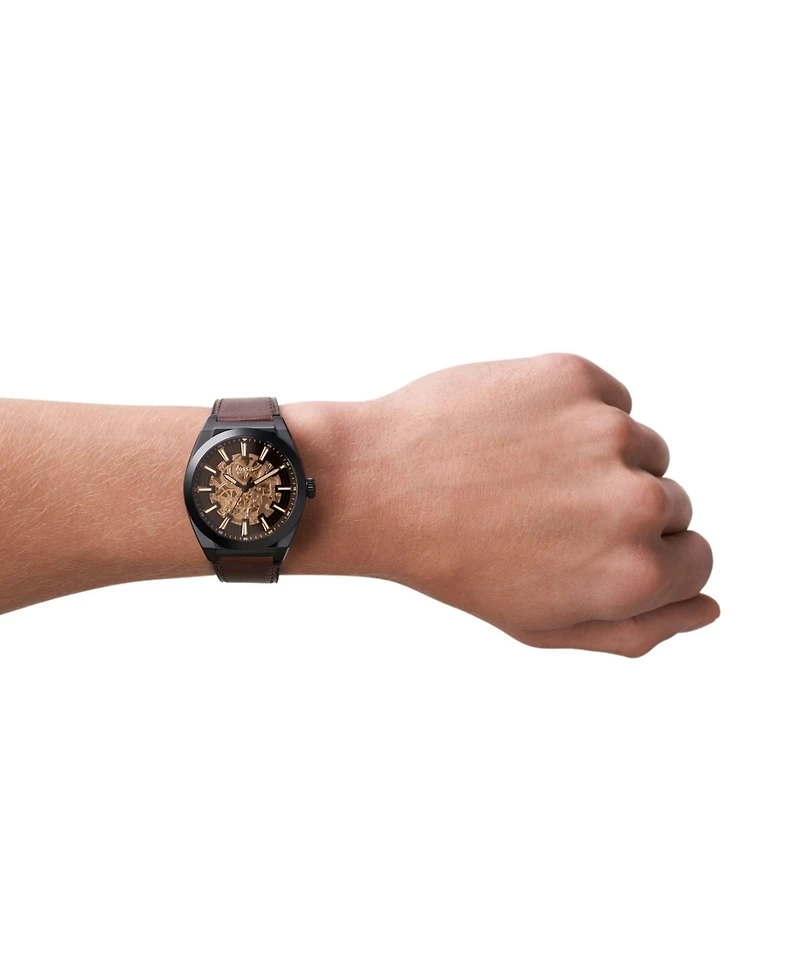 Fossil Men's Everett Brown Leather Strap Watch 42mm