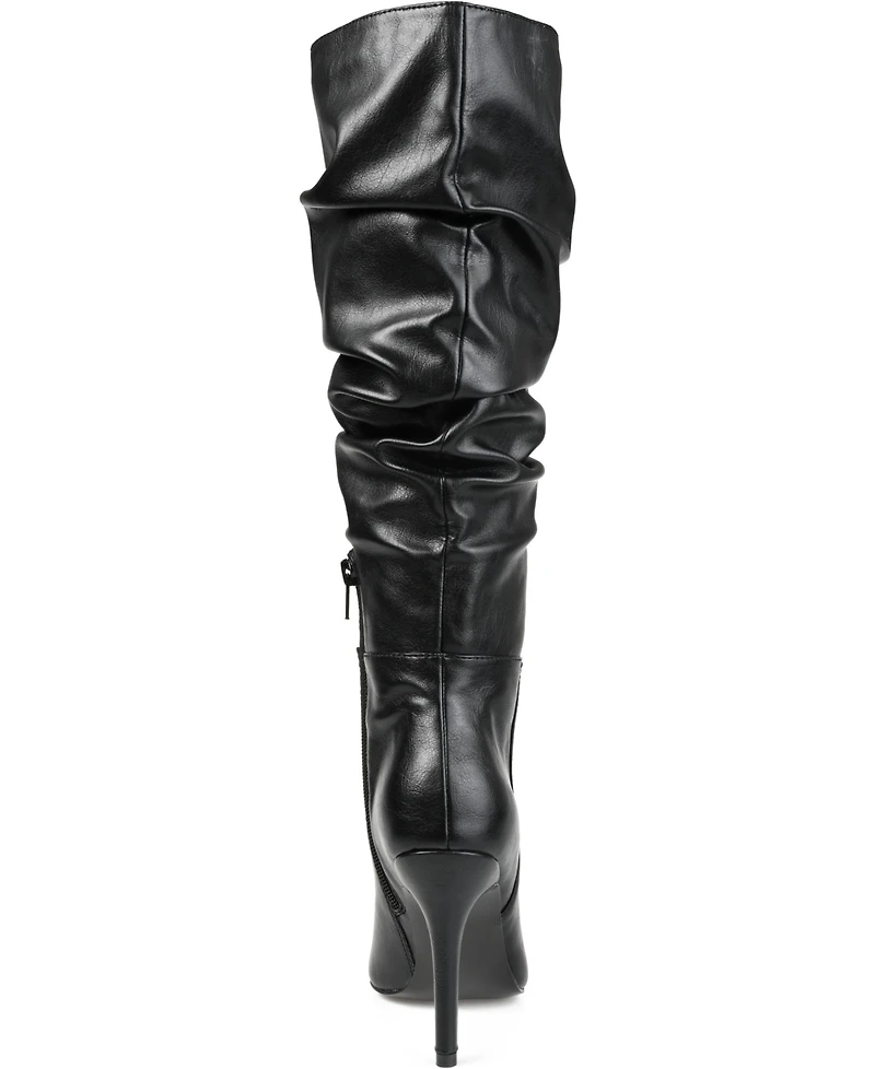Journee Collection Women's Sarie Ruched Stiletto Boots