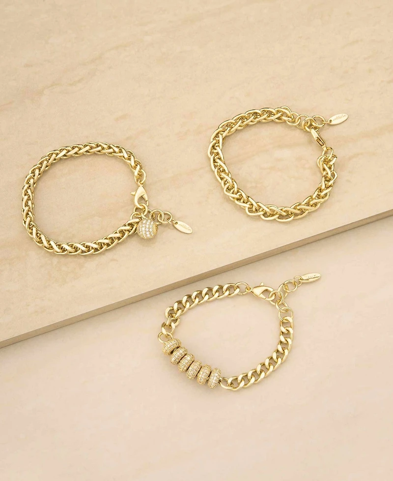Ettika Gold-Plated Chain Stacking Bracelet Set of 3