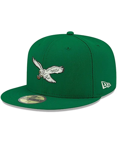 Men's Kelly Green Philadelphia Eagles Omaha Throwback 59FIFTY Fitted Hat
