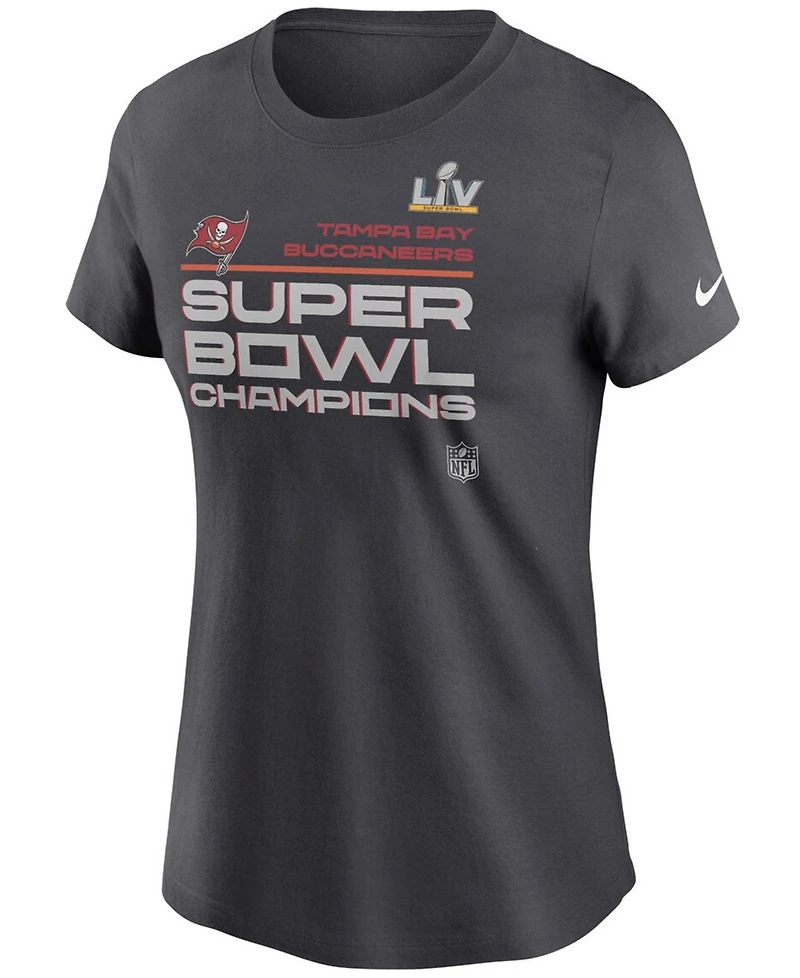 Women's Anthracite Tampa Bay Buccaneers Super Bowl Lv Champions Locker Room Trophy Collection T-shirt