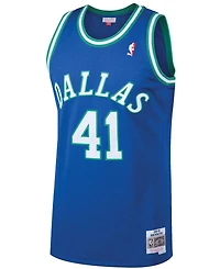 Men's Dirk Nowitzki Blue Dallas Mavericks 1998-99 Hardwood Classics Swingman Jersey