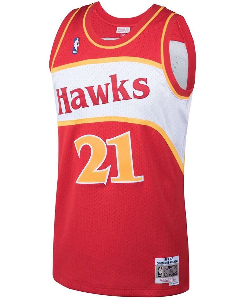 Men's Dominique Wilkins Red Atlanta Hawks 1986-87 Hardwood Classics Swingman Jersey