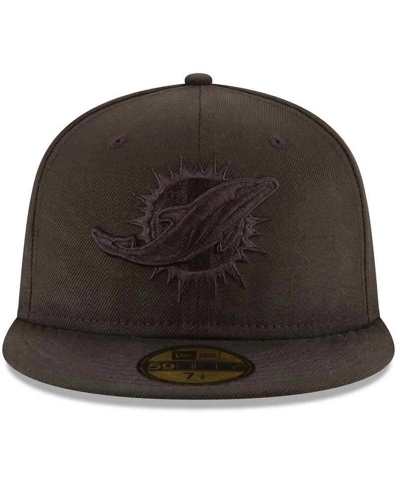 Men's Miami Dolphins Black On Black 59FIFTY Fitted Hat