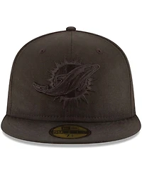 Men's Miami Dolphins Black On Black 59FIFTY Fitted Hat