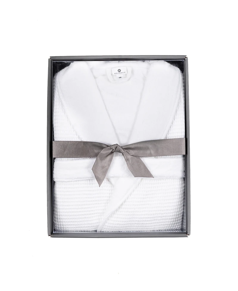 Hotel Collection Cotton Boxed Waffle Textured Bath Robe, Exclusively at Macy's