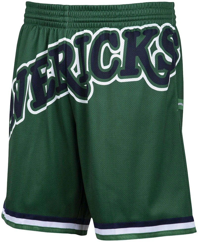 Men's Green Dallas Mavericks Hardwood Classics Big Face 2.0 Shorts