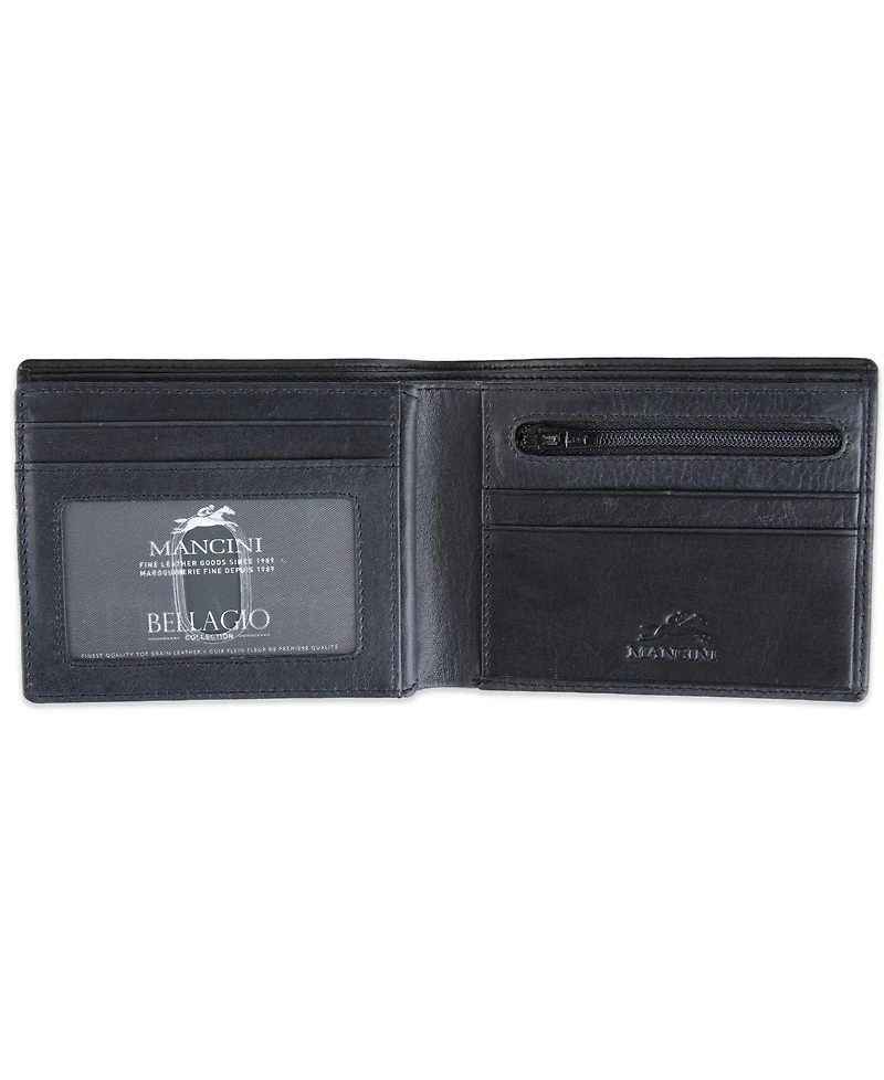 Men's Bellagio Collection Center Wing Bifold Wallet with Coin Pocket