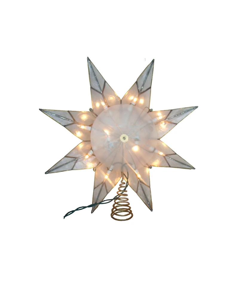 Kurt Adler 10-Light 8-Point Gold Capiz Star Treetop