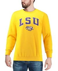 Colosseum Men's Lsu Tigers Arch & Logo Crew Neck Sweatshirt
