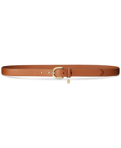 Lauren Ralph Women's Charm Crosshatch Leather Belt