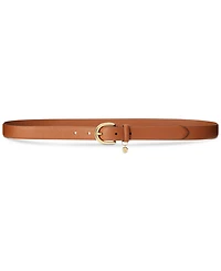 Lauren Ralph Women's Charm Crosshatch Leather Belt