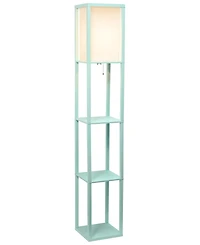 Lalia Home Column Shelf Floor Lamp with Linen Shade