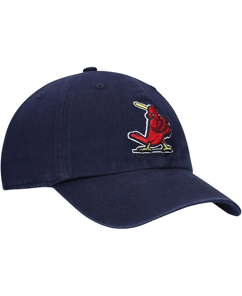 Men's Navy St. Louis Cardinals Logo Cooperstown Collection Clean Up Adjustable Hat