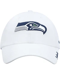 Women's White Seattle Seahawks Miata Clean Up Logo Adjustable Hat
