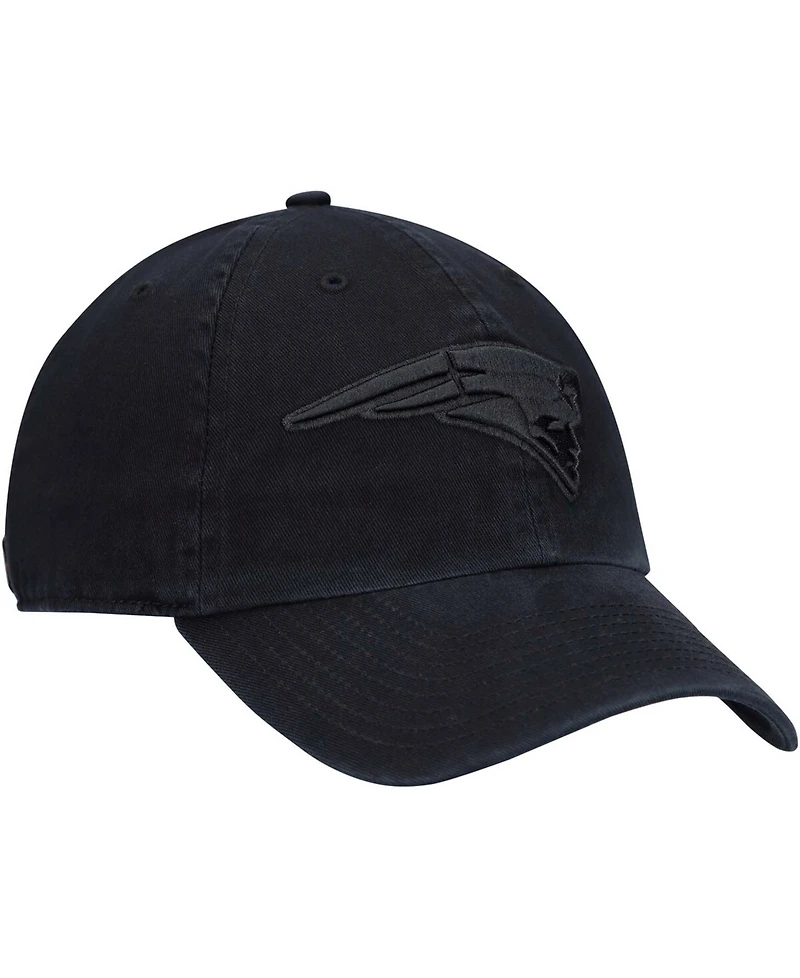 Men's Black New England Patriots Team Tonal Clean Up Adjustable Hat