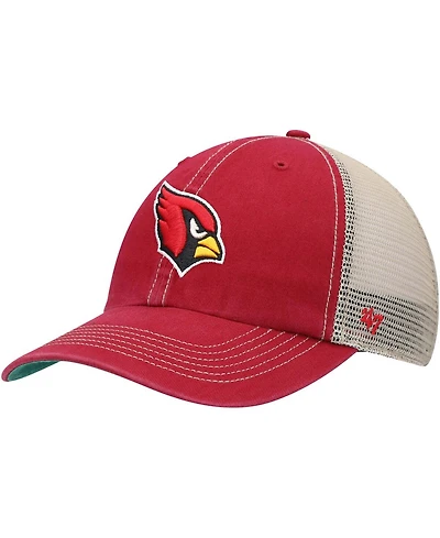 Men's Cardinal, Natural Arizona Cardinals Trawler Trucker Clean Up Snapback Hat
