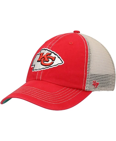 Men's Red, Natural Kansas City Chiefs Trawler Trucker Clean Up Snapback Hat