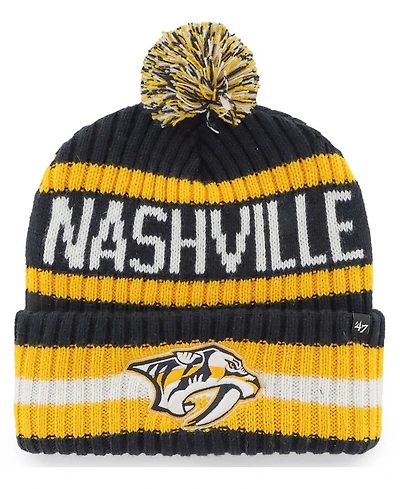 Men's Navy Nashville Predators Bering Cuffed Knit Hat with Pom