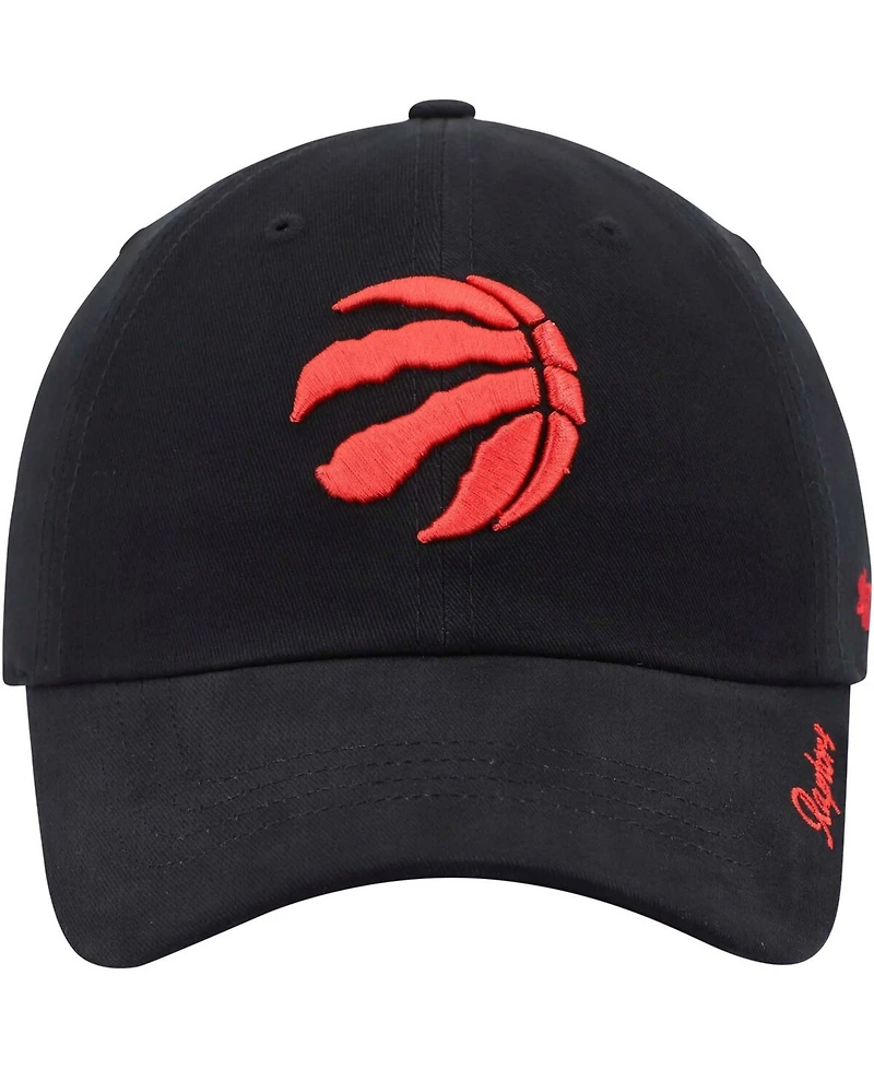 Women's Black Toronto Raptors Miata Clean Up Logo Adjustable Hat