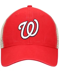 Men's Red, Natural Washington Nationals Flagship Washed Mvp Trucker Snapback Hat