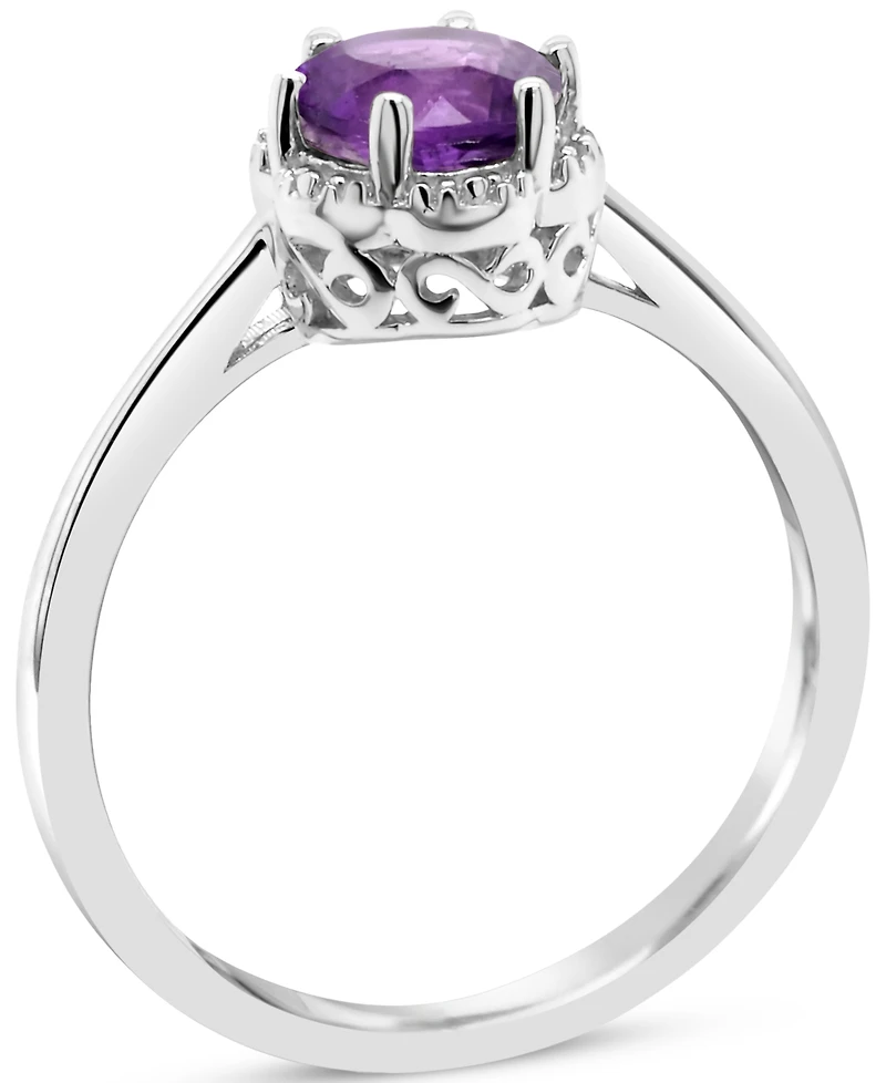 Rhodolite Garnet Six Prong Ring (1 ct. t.w.) Sterling Silver (Also Citrine, Blue Topaz, Peridot, Amethyst, & White Topaz)