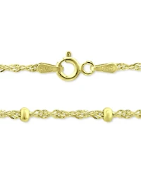 Giani Bernini Beaded Singapore Link Ankle Bracelet in 18k Gold-Plated Sterling Silver, Created for Macy's