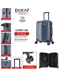 Dukap Stratos Lightweight Hardside Spinner Luggage, 20"