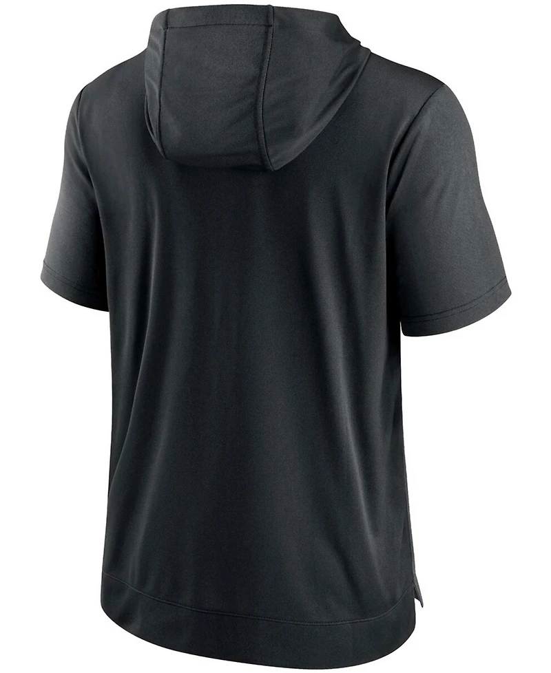 Men's Heathered Charcoal, Black Las Vegas Raiders Performance Hoodie T-shirt