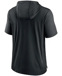 Men's Heathered Charcoal, Black Las Vegas Raiders Performance Hoodie T-shirt
