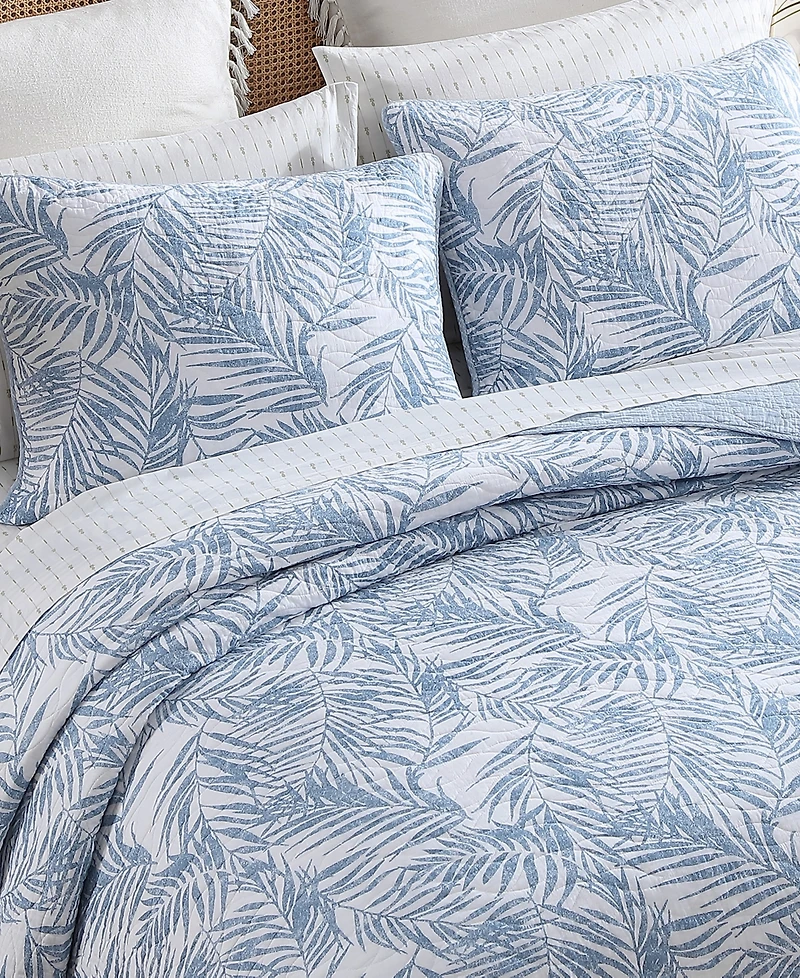 Closeout! Tommy Bahama Home Palmday Cotton Reversible 2 Piece Quilt Set, Twin