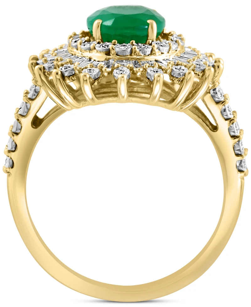 Effy Ruby (1-7/8 ct. t.w.) & Diamond (1/4 Halo Statement Ring 14k White Gold (Also Sapphire and Emerald)